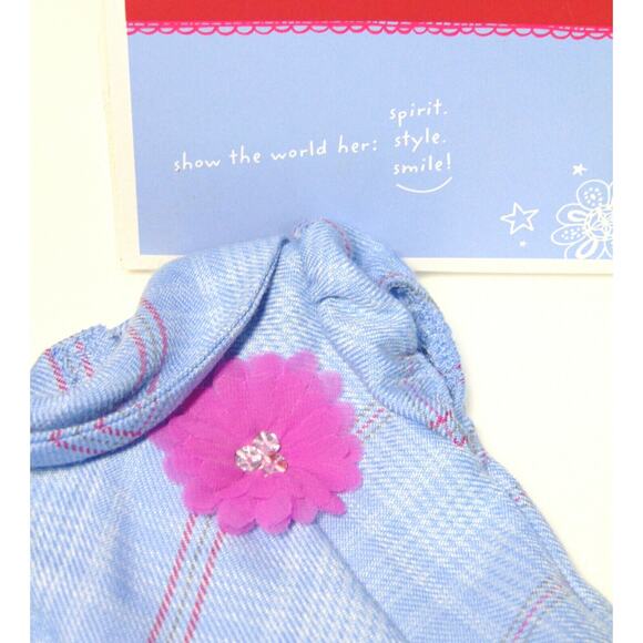 American Girl SWEET SCHOOL DRESS Outfit Doll Clothes Barrette Socks Shoes Box - Picture 7 of 9